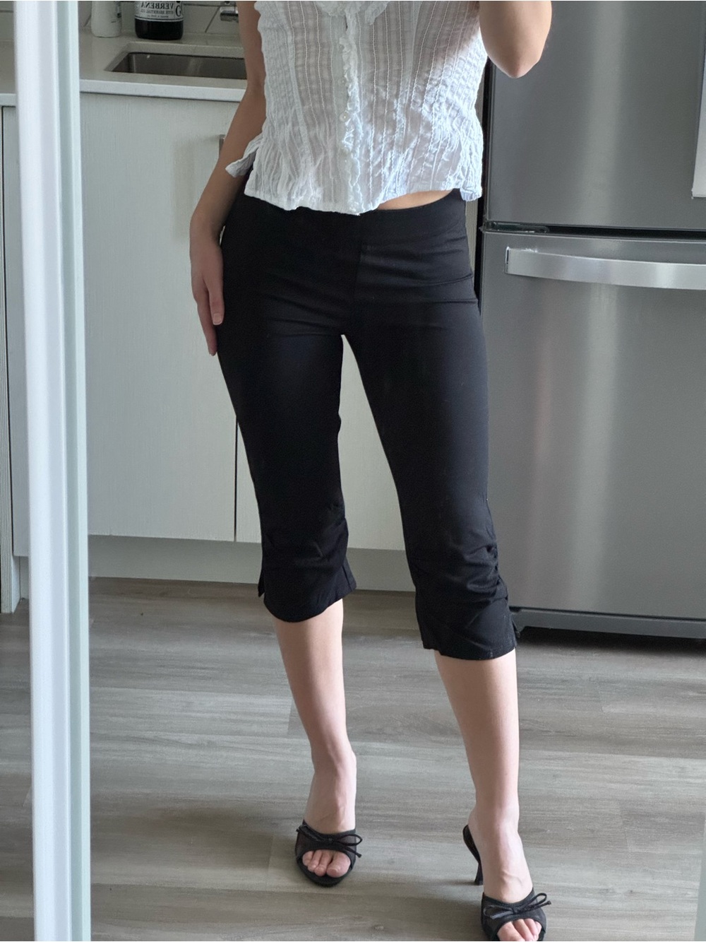 Dolls Kill Black Cropped Bermuda Shorts